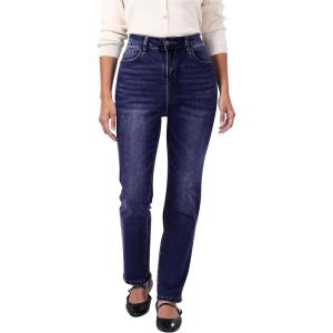 imageGRAPENT Straight Leg Jeans for Women Trendy High Waisted Classic Stretchy Denim Pants Casual Trouser Jeans with PocketsDarkness Blue