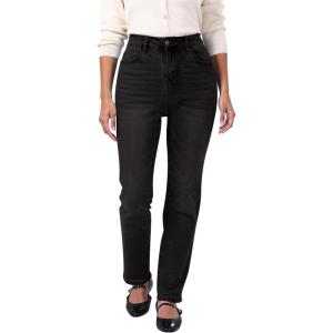 imageGRAPENT Straight Leg Jeans for Women Trendy High Waisted Classic Stretchy Denim Pants Casual Trouser Jeans with PocketsWashed Black