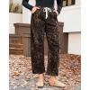 imageGRAPENT Barrel Jeans for Women Trendy High Waisted Pull On Wide Leg Cropped Leopard Cheetah Print Stretchy Denim PantsBrown Leopard