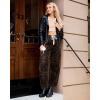 imageGRAPENT Barrel Jeans for Women Trendy High Waisted Pull On Wide Leg Cropped Leopard Cheetah Print Stretchy Denim PantsBrown Leopard