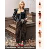 imageGRAPENT Barrel Jeans for Women Trendy High Waisted Pull On Wide Leg Cropped Leopard Cheetah Print Stretchy Denim PantsBrown Leopard