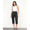 imageGRAPENT Capri Pants for Women Summer High Waisted Cotton Elastic Waist Dressy Casual Office Work Capris Trousers PantsBlack