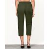 imageGRAPENT Capri Pants for Women Summer High Waisted Cotton Elastic Waist Dressy Casual Office Work Capris Trousers PantsDark Olive