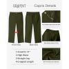 imageGRAPENT Capri Pants for Women Summer High Waisted Cotton Elastic Waist Dressy Casual Office Work Capris Trousers PantsDark Olive