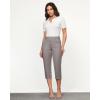 imageGRAPENT Capri Pants for Women Summer High Waisted Cotton Elastic Waist Dressy Casual Office Work Capris Trousers PantsGrey