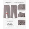 imageGRAPENT Capri Pants for Women Summer High Waisted Cotton Elastic Waist Dressy Casual Office Work Capris Trousers PantsGrey