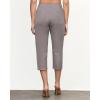 imageGRAPENT Capri Pants for Women Summer High Waisted Cotton Elastic Waist Dressy Casual Office Work Capris Trousers PantsGrey