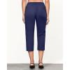 imageGRAPENT Capri Pants for Women Summer High Waisted Cotton Elastic Waist Dressy Casual Office Work Capris Trousers PantsNavy Blue