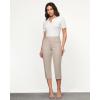 imageGRAPENT Capri Pants for Women Summer High Waisted Cotton Elastic Waist Dressy Casual Office Work Capris Trousers PantsOyster Gray