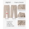 imageGRAPENT Capri Pants for Women Summer High Waisted Cotton Elastic Waist Dressy Casual Office Work Capris Trousers PantsOyster Gray