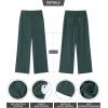 imageGRAPENT Corduroy Wide Leg Pants Woman High Waisted Fall Business Casual Elastic Waist Loose Trendy Trousers with PocketsForest Green