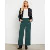 imageGRAPENT Corduroy Wide Leg Pants Woman High Waisted Fall Business Casual Elastic Waist Loose Trendy Trousers with PocketsForest Green