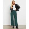 imageGRAPENT Corduroy Wide Leg Pants Woman High Waisted Fall Business Casual Elastic Waist Loose Trendy Trousers with PocketsForest Green