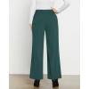 imageGRAPENT Corduroy Wide Leg Pants Woman High Waisted Fall Business Casual Elastic Waist Loose Trendy Trousers with PocketsForest Green