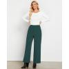 imageGRAPENT Corduroy Wide Leg Pants Woman High Waisted Fall Business Casual Elastic Waist Loose Trendy Trousers with PocketsForest Green