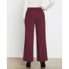 imageGRAPENT Corduroy Wide Leg Pants Woman High Waisted Fall Business Casual Elastic Waist Loose Trendy Trousers with PocketsWine Red