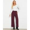 imageGRAPENT Corduroy Wide Leg Pants Woman High Waisted Fall Business Casual Elastic Waist Loose Trendy Trousers with PocketsWine Red