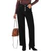 imageGRAPENT Wide Leg Jeans for Women High Waisted Trendy Button Fly Stretchy Denim Pants Vintage Straight Leg Trouser JeansCream White
