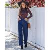 imageGRAPENT Wide Leg Jeans for Women High Waisted Trendy Button Fly Stretchy Denim Pants Vintage Straight Leg Trouser JeansDarkness Blue