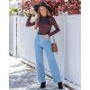 imageGRAPENT Wide Leg Jeans for Women High Waisted Trendy Button Fly Stretchy Denim Pants Vintage Straight Leg Trouser JeansMedium Blue