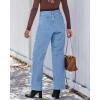 imageGRAPENT Wide Leg Jeans for Women High Waisted Trendy Button Fly Stretchy Denim Pants Vintage Straight Leg Trouser JeansMedium Blue