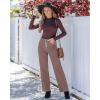 imageGRAPENT Wide Leg Jeans for Women High Waisted Trendy Button Fly Stretchy Denim Pants Vintage Straight Leg Trouser JeansPecan Brown