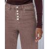 imageGRAPENT Wide Leg Jeans for Women High Waisted Trendy Button Fly Stretchy Denim Pants Vintage Straight Leg Trouser JeansPecan Brown