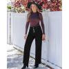 imageGRAPENT Wide Leg Jeans for Women High Waisted Trendy Button Fly Stretchy Denim Pants Vintage Straight Leg Trouser JeansTrue Black