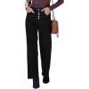 imageGRAPENT Wide Leg Jeans for Women High Waisted Trendy Button Fly Stretchy Denim Pants Vintage Straight Leg Trouser JeansTrue Black