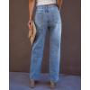 imageGRAPENT Baggy Jeans for Women High Waisted Straight Leg Crossover Trendy Stretch Denim Pants Slouchy Jeans with Pockets