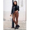 imageGRAPENT Fleece Lined Jeans for Women High Waisted Skinny Welt Pocket Winter Stretchy Denim Pants Warm Thermal JeggingsCappuccino