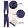 imageGRAPENT Fleece Lined Jeans for Women High Waisted Skinny Welt Pocket Winter Stretchy Denim Pants Warm Thermal JeggingsIndigo Skyblue