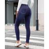 imageGRAPENT Fleece Lined Jeans for Women High Waisted Skinny Welt Pocket Winter Stretchy Denim Pants Warm Thermal JeggingsIndigo Skyblue