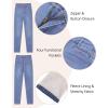 imageGRAPENT Fleece Lined Jeans for Women High Waisted Skinny Welt Pocket Winter Stretchy Denim Pants Warm Thermal JeggingsPowder Blue