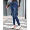 imageGRAPENT Fleece Lined Jeans for Women Trendy High Waisted Skinny Winter Stretchy Denim Pants Ankle Warm Thermal JeggingsClassic Blue