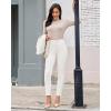 imageGRAPENT Fleece Lined Jeans for Women Trendy High Waisted Skinny Winter Stretchy Denim Pants Ankle Warm Thermal JeggingsCream White