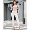 imageGRAPENT Fleece Lined Jeans for Women Trendy High Waisted Skinny Winter Stretchy Denim Pants Ankle Warm Thermal JeggingsCream White