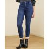 imageGRAPENT Fleece Lined Jeans for Women Trendy High Waisted Skinny Winter Stretchy Denim Pants Ankle Warm Thermal JeggingsDarkness Blue