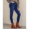 imageGRAPENT Fleece Lined Jeans for Women Trendy High Waisted Skinny Winter Stretchy Denim Pants Ankle Warm Thermal JeggingsDarkness Blue