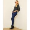 imageGRAPENT Fleece Lined Jeans for Women Trendy High Waisted Skinny Winter Stretchy Denim Pants Ankle Warm Thermal JeggingsIndigo Skyblue