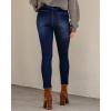 imageGRAPENT Fleece Lined Jeans for Women Trendy High Waisted Skinny Winter Stretchy Denim Pants Ankle Warm Thermal JeggingsIndigo Skyblue