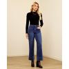 imageGRAPENT Wide Leg Jeans Woman Trendy High Waisted Patch Pocket Stretchy Denim Pants Vintage Casual Trouser JeansClassic Blue