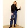 imageGRAPENT Wide Leg Jeans Woman Trendy High Waisted Patch Pocket Stretchy Denim Pants Vintage Casual Trouser JeansClassic Blue