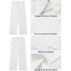 imageGRAPENT Wide Leg Jeans Woman Trendy High Waisted Patch Pocket Stretchy Denim Pants Vintage Casual Trouser JeansCream White