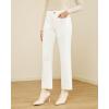 imageGRAPENT Wide Leg Jeans Woman Trendy High Waisted Patch Pocket Stretchy Denim Pants Vintage Casual Trouser JeansCream White
