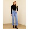 imageGRAPENT Wide Leg Jeans Woman Trendy High Waisted Patch Pocket Stretchy Denim Pants Vintage Casual Trouser JeansLakeside Blue