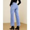 imageGRAPENT Wide Leg Jeans Woman Trendy High Waisted Patch Pocket Stretchy Denim Pants Vintage Casual Trouser JeansLakeside Blue
