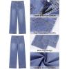 imageGRAPENT Wide Leg Jeans Woman Trendy High Waisted Patch Pocket Stretchy Denim Pants Vintage Casual Trouser JeansLennox Blue