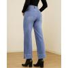 imageGRAPENT Wide Leg Jeans Woman Trendy High Waisted Patch Pocket Stretchy Denim Pants Vintage Casual Trouser JeansLennox Blue