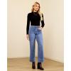 imageGRAPENT Wide Leg Jeans Woman Trendy High Waisted Patch Pocket Stretchy Denim Pants Vintage Casual Trouser JeansMedium Blue